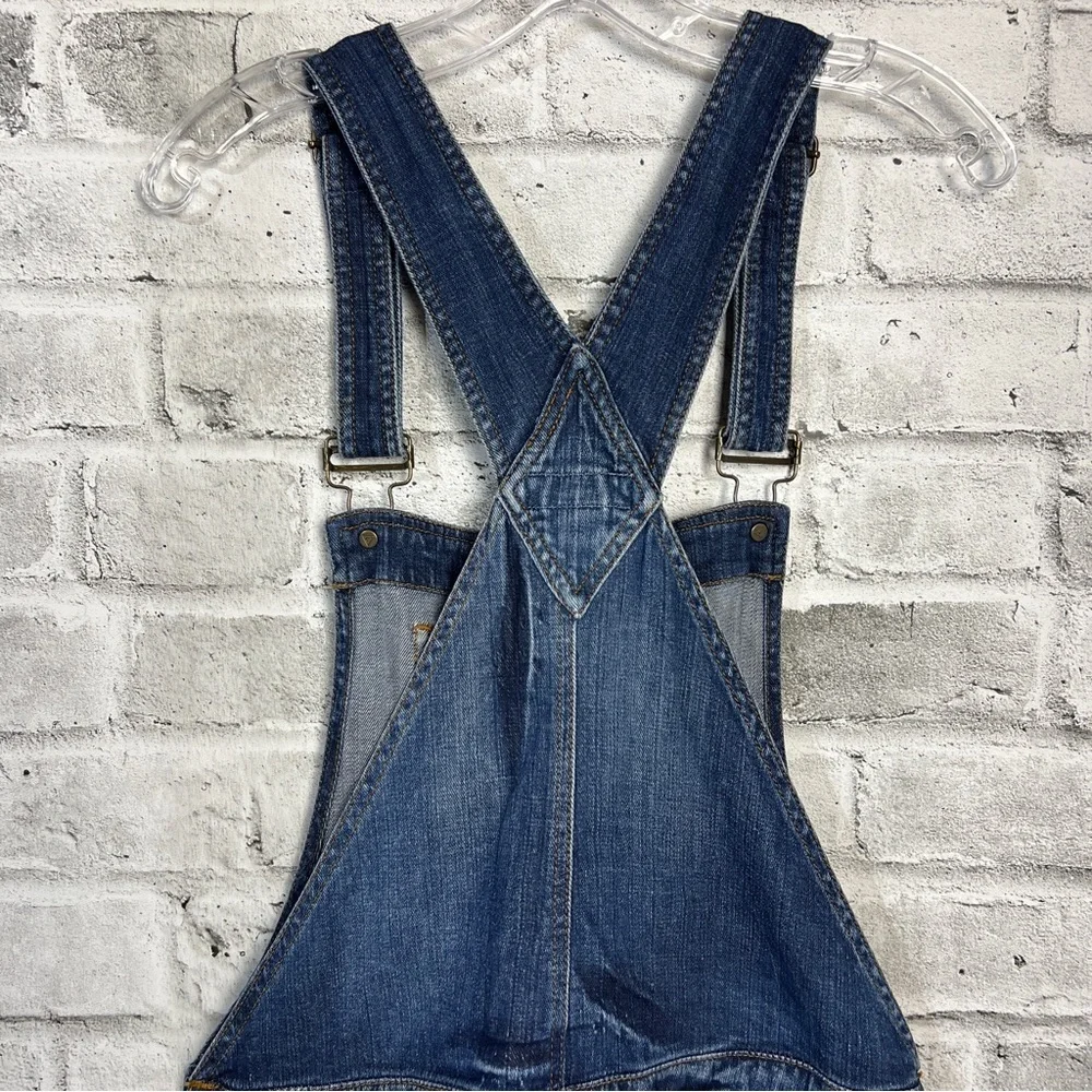 Guess Distressed Denim Straight Leg Jean Overalls - Picture 8 of 12
